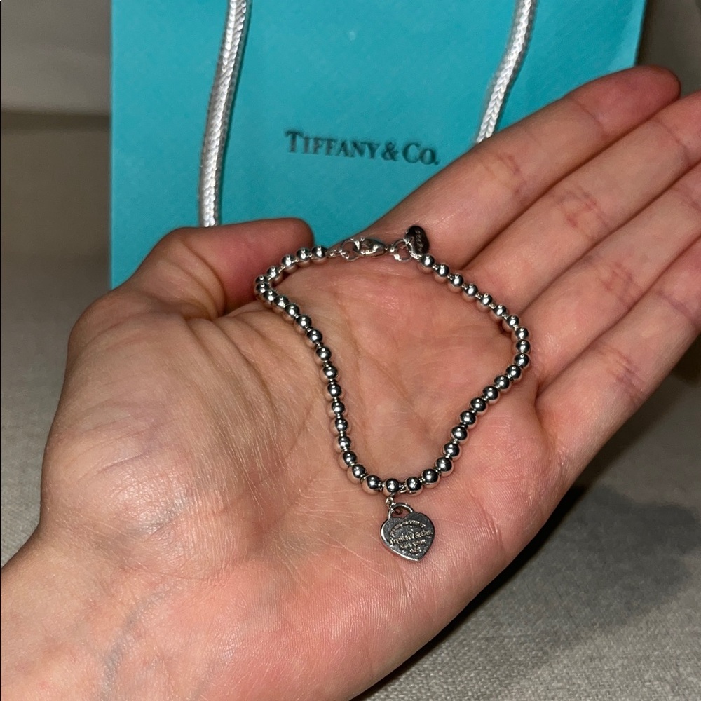 Tiffany & Co. Silver Heart Charm Bracelet